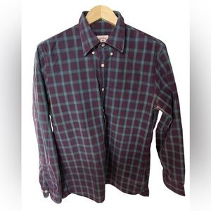 Brooks Brothers Purple and Blue Plaid Casual Button Down Shirt